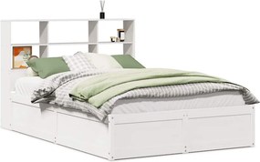 vidaXL fehér tömör fenyőfa ágy matrac nélkül 160 x 200 cm