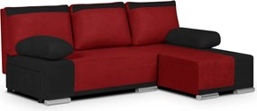 DROP Kinyitható sarokkanapé Piros/fekete