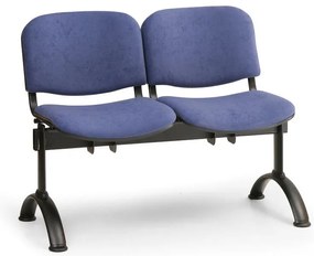Kárpitozott pad VIVA, 2 üléses - fekete lábak, fekete