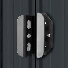 antracitszürke acél kerti fészer 204 x 132 x 186 cm