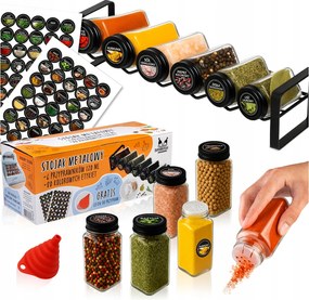 6x Fűszertartók Befőttesüvegek Fűszertartó Állvány 80x Matricák Ajándék