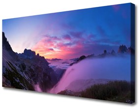 Vászonfotó Fog Mountain Sunrise 100x50 cm