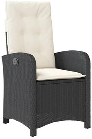 5 részes fekete polyrattan kerti étkezőgarnitúra párnákkal