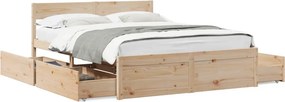 vidaXL tömör fenyőfa ágy matrac nélkül 150x200 cm