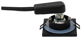 6 darabos modern, fekete, süllyesztett fürdőszobai spotlámpa szett - Doku