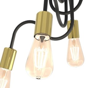 Felületre szerelhető csillár DOW 5xE14/60W/230V fekete/arany