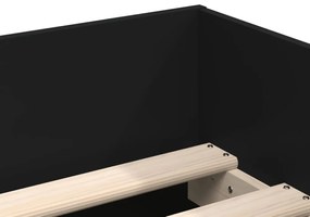 fekete kicsi egyszemélyes ágykeret fiókokkal 75 x 190 cm