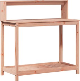 vidaXL tömör duglászfenyő ültetőasztal polcokkal 108 x 50 x 109,5 cm