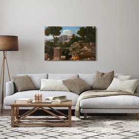 Kép - Nicolas Poussin, Landscape with Saint John on Patmos, reprodukciók (90x60 cm)