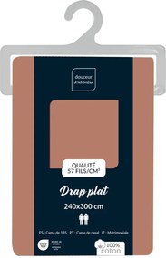 Lazacszínű pamut lepedő 240x300 cm Lina – douceur d'intérieur