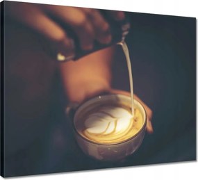 Vászonkép 50x40 Kávé latte art kávézó