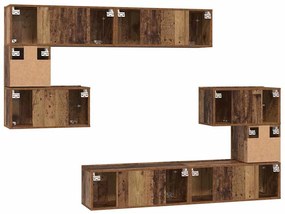 TV szekrény garnitúra 8 pcs Régi fa 80 x 30 x 30 cm Faanyag