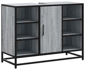 Szürke sonoma szerelt fa fürdőszobai mosdószekrény 80x33x60 cm