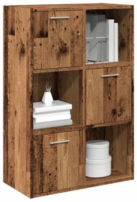 antik fa színű szerelt fa könyvespolc 60,5 x 30 x 90 cm