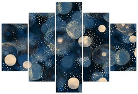 Kép - Kék-arany gyűrűk (150x105 cm)