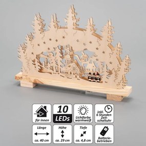 NEXOS Karácsonyi fényív 10 LED meleg fehér elem