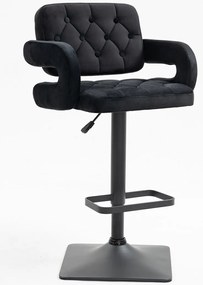 HR8403KW Fekete modern velúr szék fekete lábbal
