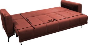 Szétnyitható kanapé, terrakotta, GRACE BIG SOFA