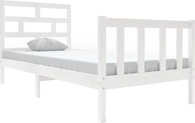vidaXL Single fehér tömör fenyőfa ágykeret 90 x 190 cm