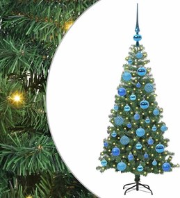 vidaXL Karácsonyfa 150 LED-del állvánnyal Zöld 120 cm PVC