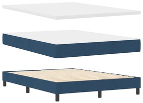 vidaXL Boxspring Ágy Mattal és LED Kék 160x200 cm Szövet
