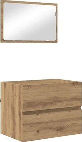 vidaXL Fürdőszoba bútor szett 2 pcs Artisan tölgy Mérnöki fa és fém