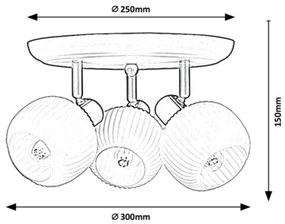 Rabalux - Spotlámpa 3xE14/40W/230V