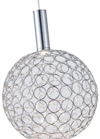 LED Csillár zsinóron PERFORATO LED/6,3W/230V 3000K fényezett króm átm. 20 cm