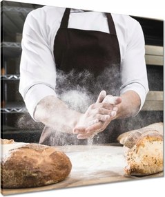 Vászonkép 60x60 Pék liszt kenyér