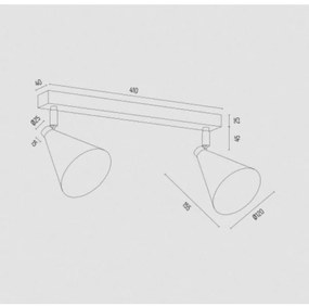 Argon 7147 - Spotlámpa LUCINDA 2xE14/7W/230V fekete/arany