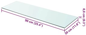 90x30 cm átlátszó panel üvegpolc