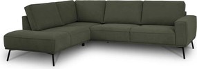 Sötétzöld zsenília sarokkanapé (bal oldali-L alakú) Amsterdam – Scandic