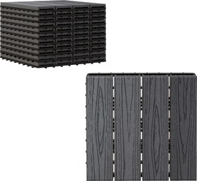Outsunny Terasz Csempék - Egymásba Illeszthető 11 Darabos Készlet, Maximális Terület 1 m², Nagyon Könnyű Telepítés, Méretek 30 x 30 cm | Aosom