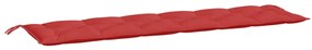 2 db piros oxford szövet kerti padpárna 200 x 50 x 7 cm