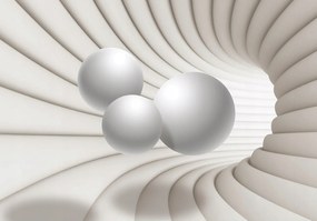 Fotótapéta Fehér Alagutak Gömbök Absztrakt Minimalizmus Elegancia 416x254 +ragasztó