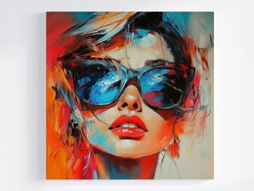 Vászonkép Canvas Portré Lány Arc Szemüveg Nap Nyár 80x80