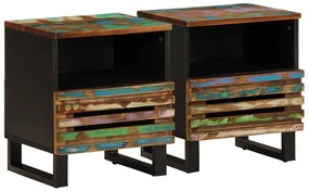 vidaXL 2 db tömör újrahasznosított fa éjjeliszekrény 40 x 34 x 46 cm