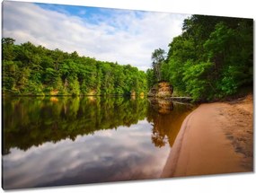 Vászonkép 120x80 Trópusok Erdő Tó Tengerpart