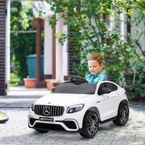 HOMCOM Gyermek Jármű 12V Mercedes-Benz AMG GLC63S COUPE Licencelt Elektromos Autó Távirányítóval Biztonsági Öv 2 x 35W Motor MP337-60 Hónapos Fehér 11