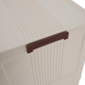 Összecsukható szekrény, fehér/barna, műanyag, POSA TYP 1