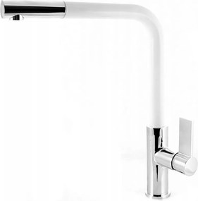 Linea konyhai csaptelep kihúzható kifolyócső nélkül Fehér Forgatható konyhai csaptelep