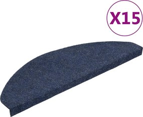 vidaXL 15 db kék öntapadó lépcsőszőnyeg 65x22,5x3,5 cm
