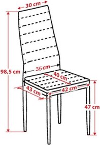Elvira szék Fekete 4 db N