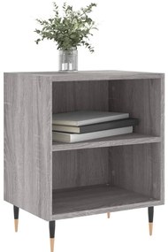 2 db szürke-sonoma színű szerelt fa éjjeliszekrény 40x30x50 cm