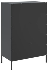 fekete acél magasszekrény 68 x 39 x 101,5 cm