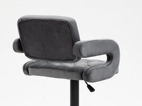 HR8403KW Grafit modern velúr szék fekete lábbal