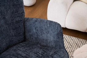 Hintaszék, relaxációs szék kordbársony kárpitozással, sötét szürke