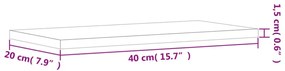 4 db magasfényű fehér szerelt fa könyvespolc 40 x 20 x 1,5 cm