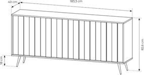 Flaro komód 183 cm világítással - dunin tölgy