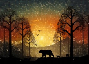 Poszter 18x13cm Nyugat a vadregényes erdőben